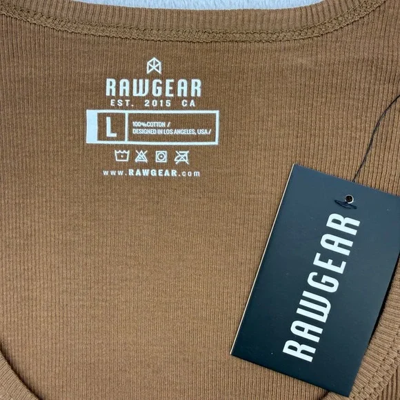 RAWGEAR Shirt Mens Large Ribbed Tank Top Sleeveless Muscle Fit Workout Flex - Picture 3 of 6